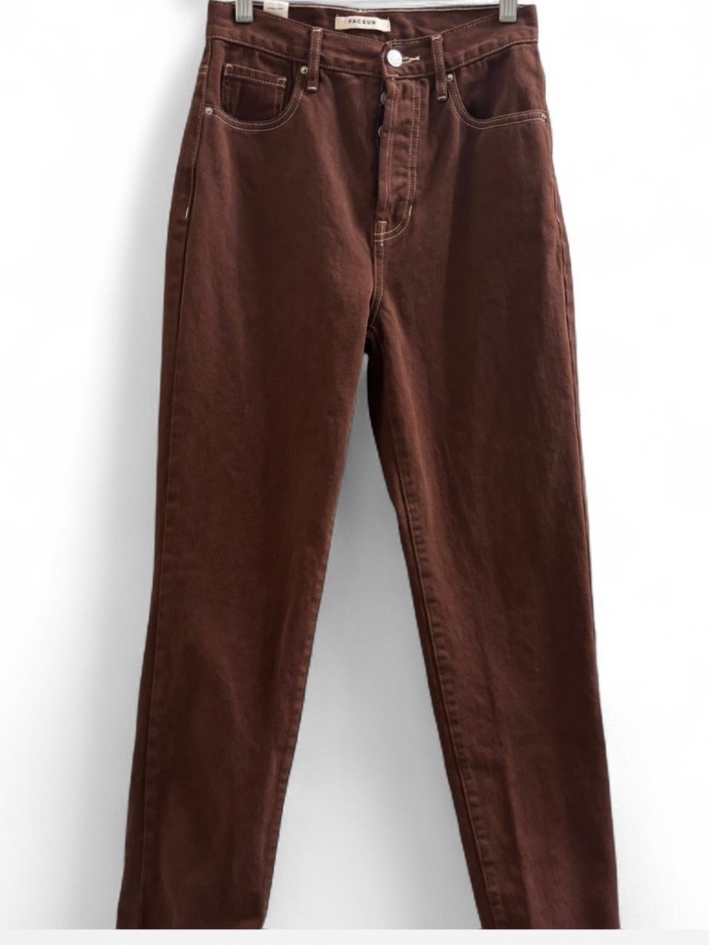 PacSun High-Rise Wide Leg Jeans - Chestnut Brown - Picture 2 of 7